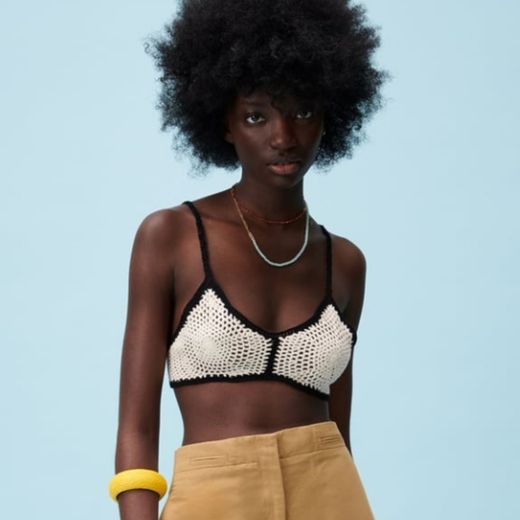 Crocheted Bralette black and white Zara - Picture 6 of 16